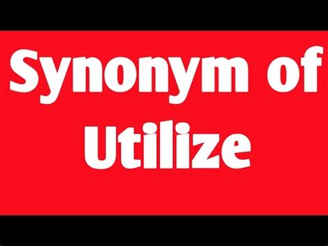 UTILIZING Synonyms: 24 Similar and Opposite Words .